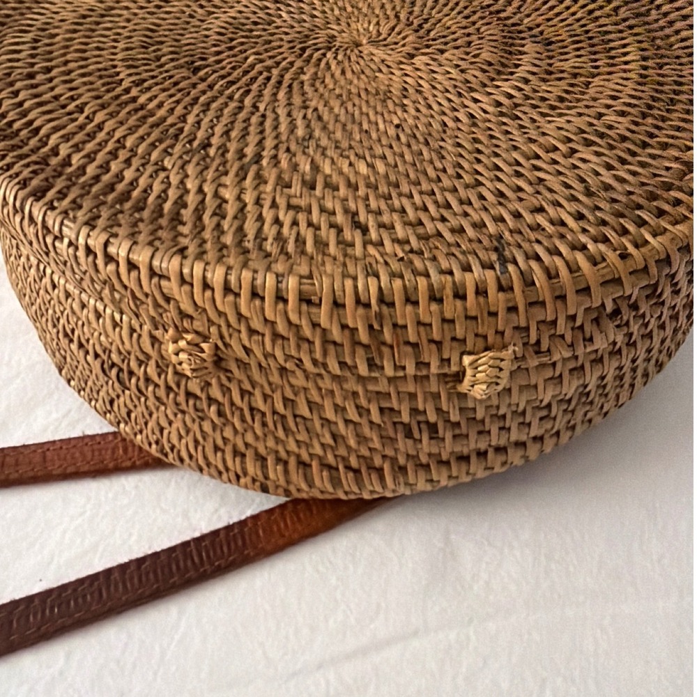Woven Round Crossbody Bag in Brown - Picture 11 of 11